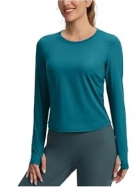 Women's Long-Sleeve Active Tee in Teal